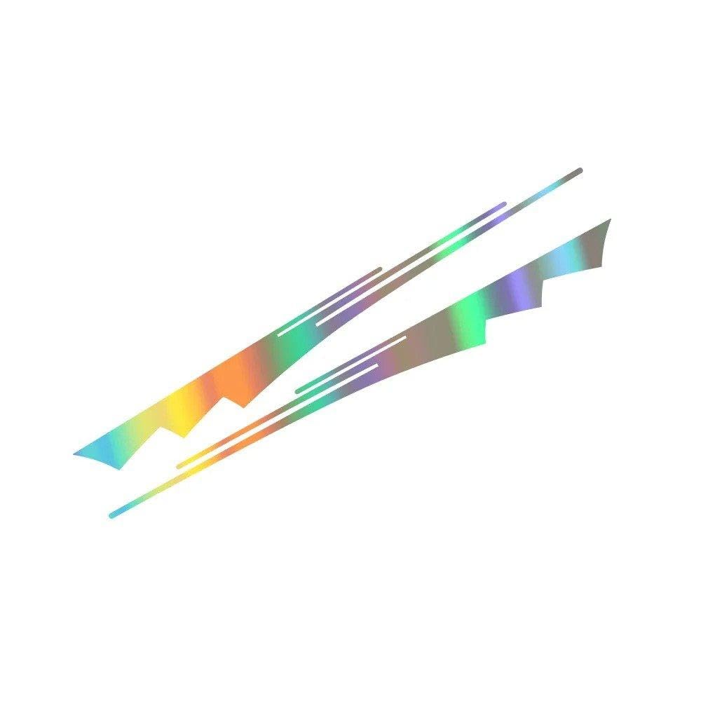 Striped Sticker Vinyl Film Waterproof Decals Auto Door Side Decorative Decal(Colorful Laser)