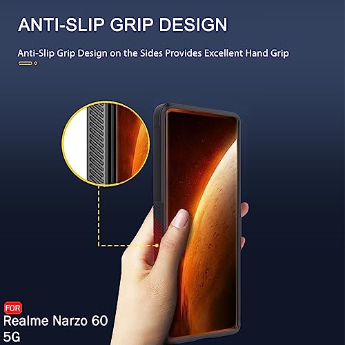 Image of TheGiftKart Liquid Silicon Back Cover Case for Realme Narzo 60 5G | Shockproof Military Grade Protection | Micro-Fibre Cloth On Inner Side | Built-in Anti-Slip Grip Realme Narzo 60 Back Cover (Black)