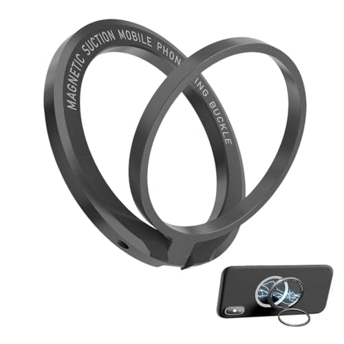HABNI 1 Pieza Soporte Magnetico Movil, Rotación 360 Grados Anillo Movil Dedo Agarre Kickstand Compatible para Teléfonos Móviles y Tabletas (Redondo)