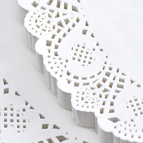 350 Pieces Lace Doilies Paper Assorted Sizes Rectangle Round Oval Heart Paper Doilies Disposable Paper Doilies White Placemats Paper For Cake, Desert, Wedding, Tableware Decoration(4" 6.5" 8.5" 9") #TOP5