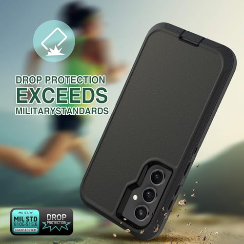 Image of Case for Galaxy S23 FE, Heavy-Duty Tough Rugged Shockproof Drop Protective Cover Cases for Samsung Galaxy S23 FE, Black