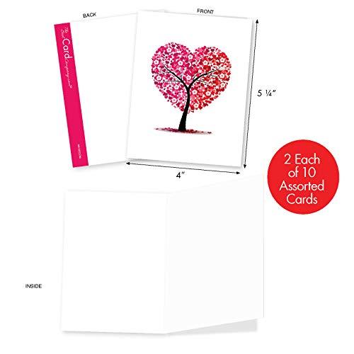 The Best Card Company - 20 Cute Boxed Cards (4 X 5.12 Inch) - Assorted Blank Set (10 Designs, 2 Each) - Love Trees Am3185Ocb-B2X10 #TOP1