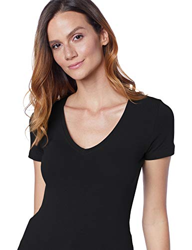 Camiseta Básica Gola V, Hering, Feminino, Pretoliso, M