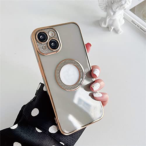 Funda de lujo con diamante brillante y parachoques suave para iPhone 13 Pro Max gris