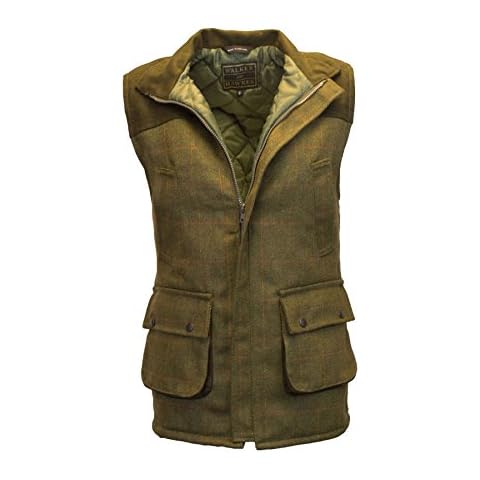 WALKER AND HAWKES Herren Country-Weste aus Tweed mit verstärkten Schultern Cover