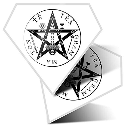 Awesome 10452 Lot de 2 autocollants diamant 7,5 cm u0096 Pentagramme Gram Ma Ton Dieu grecs Fun Decals pour ordinateurs portables, tablettes, bagages, scrapbooking, réfrigérateur, cadeau cool #10452