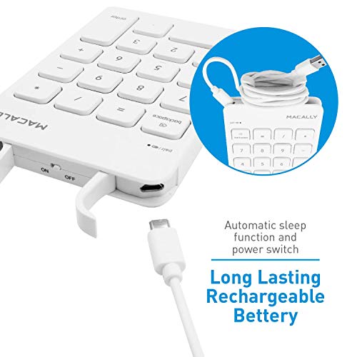 Macally Wireless Bluetooth Numeric Keypad and Wireless Bluetooth Mouse for Mac and PC, Calculate Efficiently