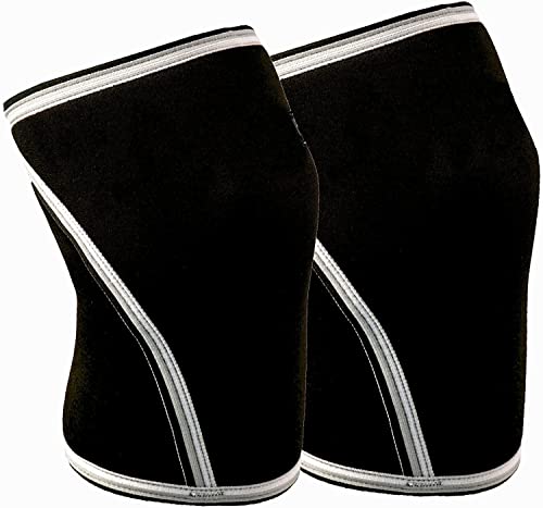 Image of Leosportz Knee Support for men Gym (1Pair) - 7mm Power Knee Support Gym Workout | Knee Sleeves for Running Jogging Gym Squats (L, Black)