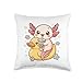 Cute Axolotl Drinking Boba Kawaii Duck Lover Throw Pillow