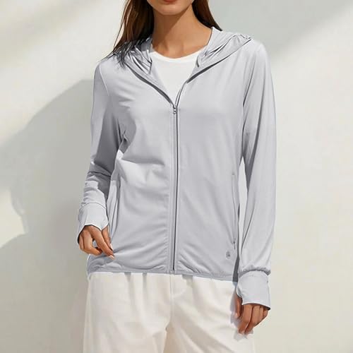 Sudadera con capucha gris 3XL deportiva con cremallera y proteccion solar para senderismo 2