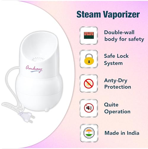 Image of Amkay Steam Vaporizer Pro | Facial Steamer, Steam Inhaler & Vaporizer for Cold, Cough, Congestion Relief & Skincare | Portable & Easy to Use