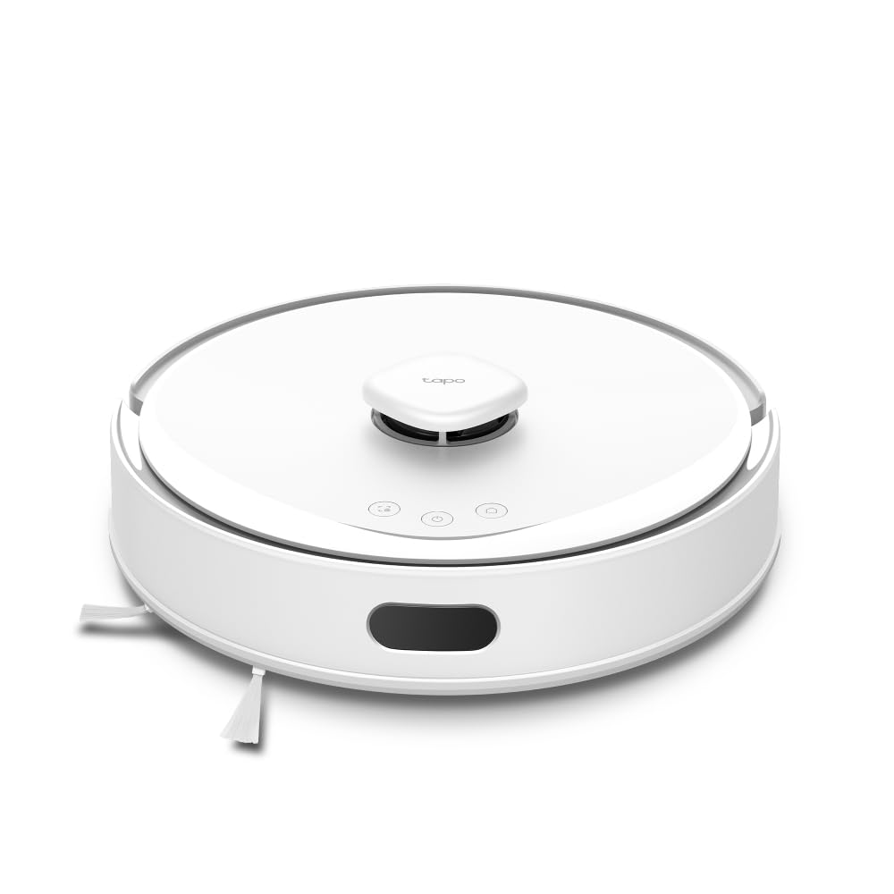 Tapo RV30 Max Saugroboter mit Wischfunktion, 5300Pa Ultra Starke Saugkraft, LiDAR+IMU Dual-Navigation, Alexa Sprachsteuerung, Weiß
