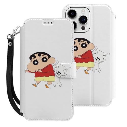 クレヨンしんちゃん iPhone15ProMax用ケース 手帳型 スマホケース アイホン15ProMax用 財布型カバー カードポケット スタンド機能 誕生日ギフト 人気 男女兼用