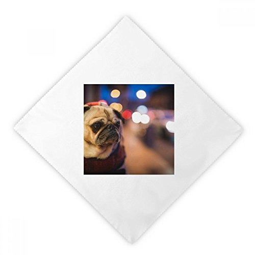 Servilletas de tela blancas de perro, pack de 2 piezas reutilizables para almuerzo 2