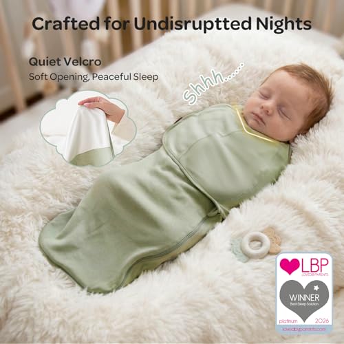 Image of Momcozy Swaddles for Newborns, Quiet Fastener Swaddle Suitable for Infant 0-3 Months, New-Parent-Friendly Sleep Sack, Reduce Startle Reflex, Newborn Boys Girls Registry Essentials, 2-Pack, Meadow