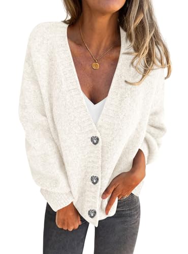 PRETTYGARDEN Cardigan Sweaters for Women Trendy Fall 2025 Long Sleeve Button Down Oversized Chunky Knit Sweater Outerwear