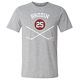 500 LEVEL Jonas Brodin Shirt (Cotton, Large, Heather Gray) - Jonas Brodin Minnesota Sticks WHT