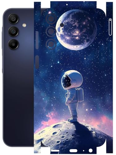 Image of AtOdds - Full Body Back Screen Guard Protector Film - Lamination Wrap Skin Sticker Compatible with Samsung Galaxy A15 (5G) | Scratchproof Matte Finish (Moon)
