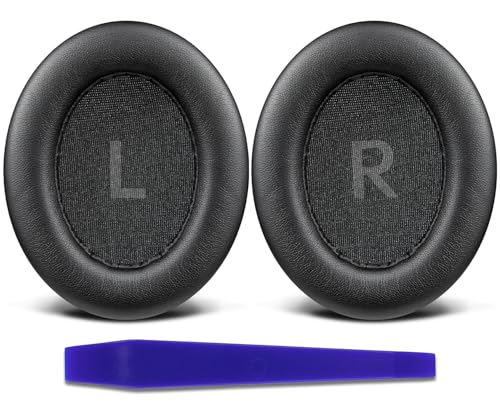 SOULWIT Professional Replacement Ear Pads for EarFun Wave Pro ANC Headphones, Earpads Cushions with Soft Protein Leather, High-Density Noise Isolation Foam - Black
