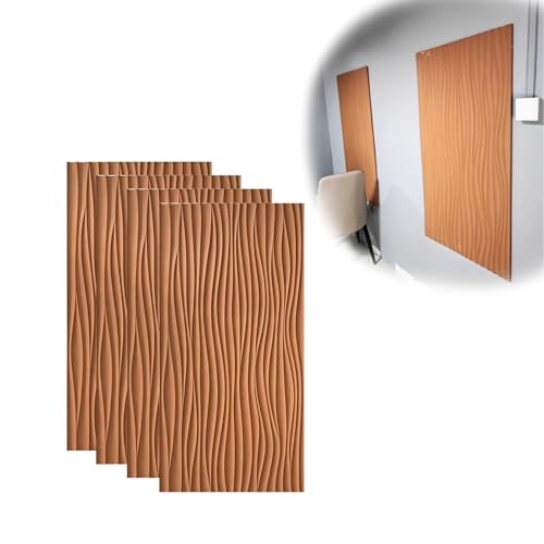 Paneles de pared de poliuretano 3D ondulados Vibeo lavables para aislar y decorar salas