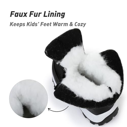 Felabo Toddler Snow Boots for Boys Girls Water Resistant Warm Winter Boots with Non Slip Sole Easy On Side Zipper Closure (Toddler/Little Kid)4
