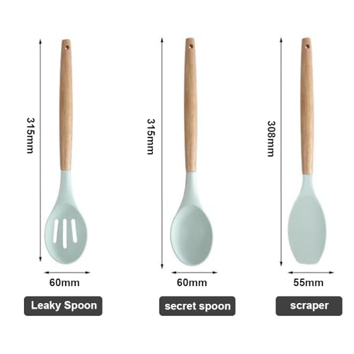 19 pcs Kitchen Utensils Set, Resistant Kitchen Utensils with Wooden Handles, Cooking Utensils Set, Kitchen Gadgets Tools Set, for Cookware and Baking, Home Kitchen Accessories - Image 4