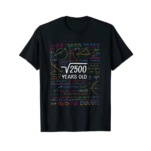 50 Cumpleaños Chica Chico Raíz Cuadrada 2500 = 50 Años Camiseta