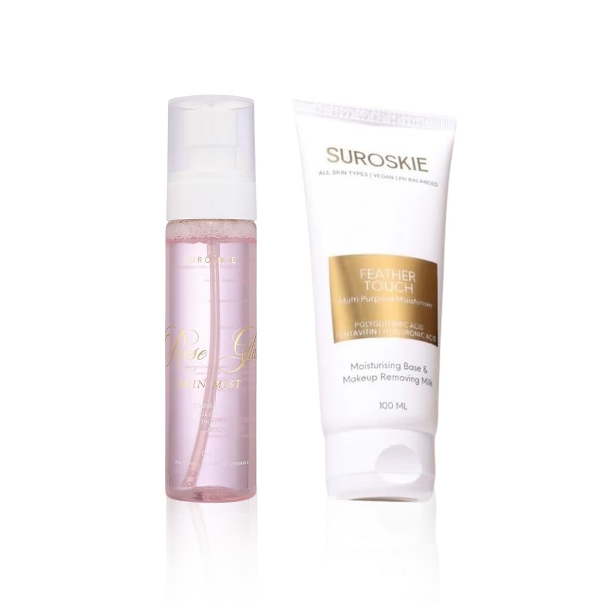 ACE Your Base Makeup Combo (Setting Spray & Primer) | Rose Glass Skin Mist & Feather Touch Moisturizer (100ml each) | For Glowing Skin | Up to 72 Hrs | All Skin Types | For Men & Women