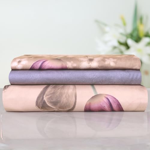 Image of Cloth Fusion Cotton Feel Pillow Covers Set of 2 with Envelope Closure (17X27 Inches, Twilight Tulip)