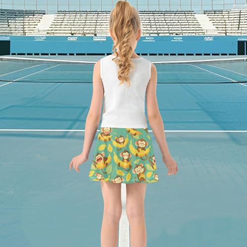 visesunny Girl's Golf Skirt Athletic Banana Boat Monkey Tennis Skort Sport Activewear with Double Layer Pockets3