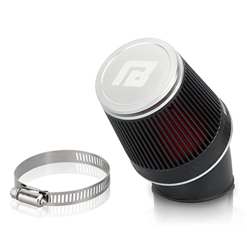 NIBBI Motorcycle Air Filter Universal 48mm Dirt Bike Air Filters Fit Motocross Carburetor Cleaner for Pit Bike Scooter Moped YAMAHA HONDA SUZUKI KAWASAKI ATV (48mm-Silver)