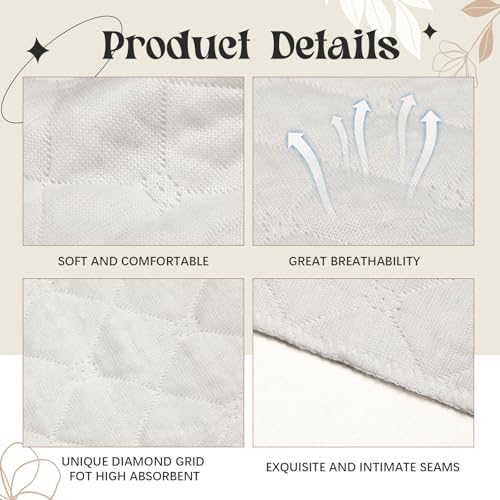 Image of Toulite 10 Pcs Reusable Bra Liners for Sweat, 3 Layer Bra Sweat Pads, Soft Cotton Outer Layer with Polyester Fiber Core
