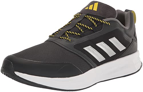 adidas Men's Duramo Protect Running Shoe, Carbon/Matte Silver/Beam Yellow, 10