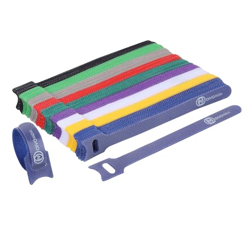 Image of OIVO INDIA 90 Piece Cable Organizer Strap Tape - Wire /Cord Holder Management Straps - Reusable Hook & Loop Ties for PC, TV, Desk, WFH Accessories - Multicolor