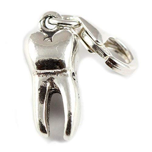 Charm School UK Plata de Ley de Barco Molar Clip para Diente en Dije - Soldado en el Cierre