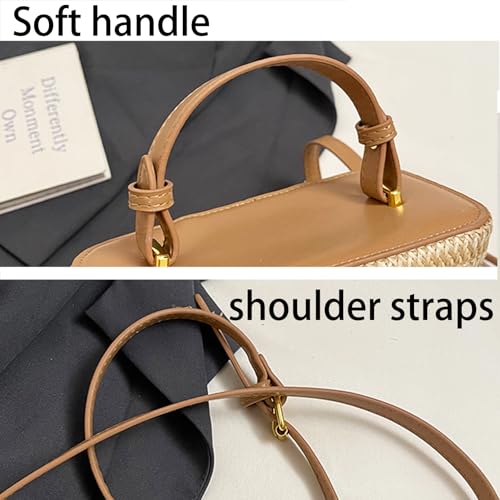Summer Straw Crossbody Bags For Women Basket Purse Box Purse Bucket Bag Shoulder Straw Vacation Handbags4