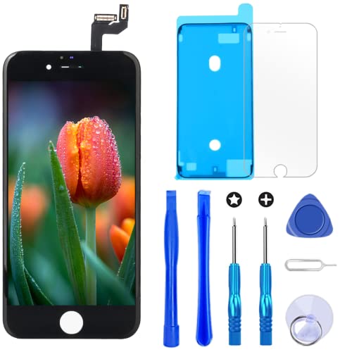Brinonac Screen Replacement for iPhone 6s 4.7 inch LCD Digitizer Touch Screen LCD Replacement Screen Frame Assembly Full Set with Tools and Screen Protector (Black)