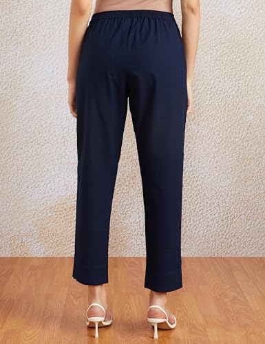 Image of Amazon Brand - Myx Women Cotton Rich Slim Pants (Available in Plus Sizes)