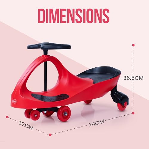 Image of LuvLap Sunshine Swing Car for Kids, Comfortable Seats & Durable, Smooth Wheels, Baby Car, Magic Toy, Push Ride On, 3+ Years, Birthday Gift for Baby Boys & Girls, Red & Black