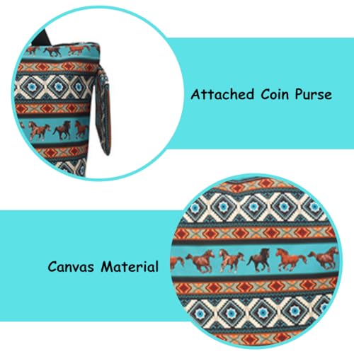 Image of NGIL Medium Top Zipper Closure Canvas Tote Bag with Attached Matching Coin Purse For Moms and Nurses