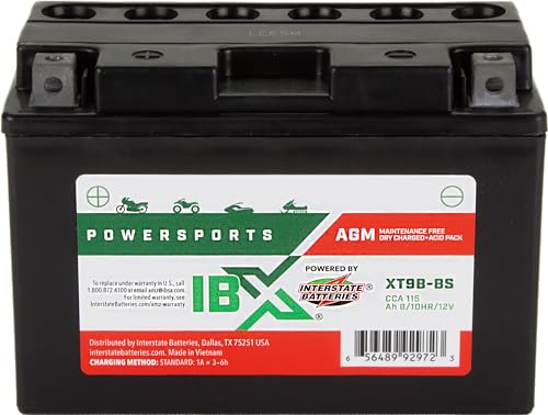 Image of Interstate Batteries IBX YT9B-BS Powersports Battery 12V 8Ah 115CCA AGM