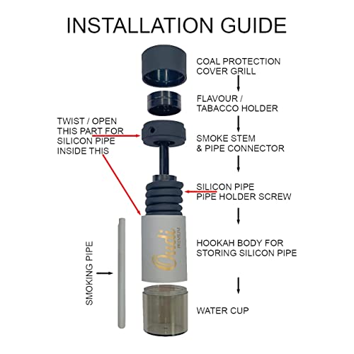 Image of Portable Personal & Car Cup Holder Hookah With Silicon Long Pipe And Coal Protector Grill.