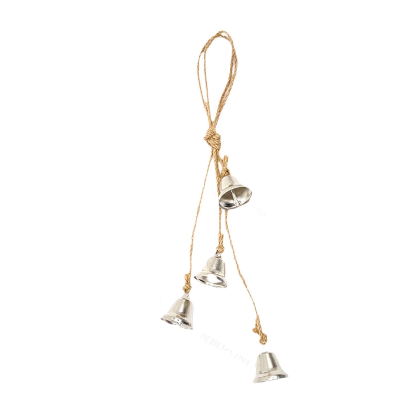 Door Hanging Wind Chimes Jute Rope Windchime for Balcony Yard Indoor Outdoor Silver-image-18