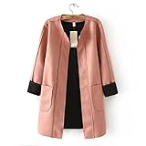 Stoffnamen: Wildleder XYLUCKY Frauen Spleiß Wildleder Jacke Trenchcoat s