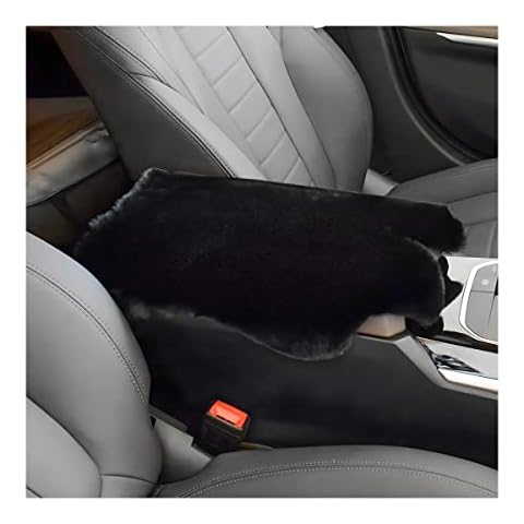 AUKEPO Car Center Console Pad, Soft Fluffy Armrest Box Pad Universal for Car Consoles Seat Box Protector, Auto Armrest Cover Car Interior Accessories for Most Vehicle, SUV, Truck, Car (Black) Cover