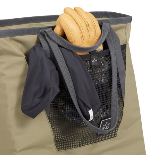 evo M Utility 50L Olive Tote - Heavy Duty Haul with Shoulder Straps, Tarpaulin Lined, Organizes Ski Boots & Snow Gear, 22”x18”x11” - Easy Clean Up4