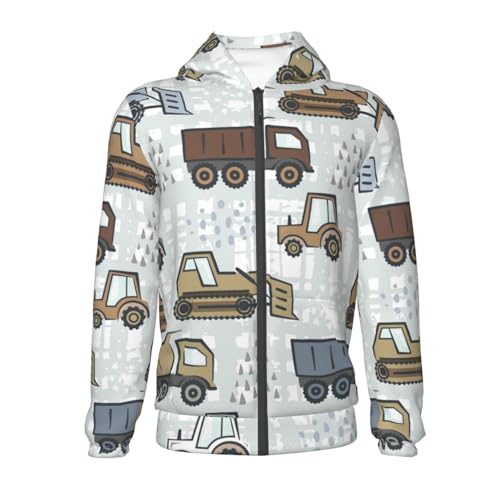 Tractor and Dumper Kids Pullover Hoodies Boys Zip Up Sweatshirts Girls Athletic Clothes with Pocket2