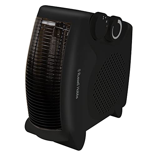 Russell Hobbs RHFH1005B 2000W/2KW Electric Fan Heater in Black, Portable Horizontal Vertical 2 Heat...