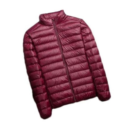 Veste légère d'automne homme rouge vin M doudoune fine zippée à capuche