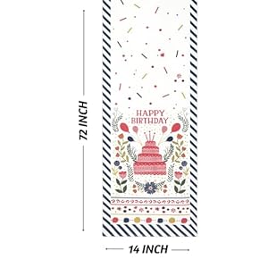 Folkulture Happy Birthday Table Runner 72 Inches Long for Birthday Table Decor, 100% Cotton Table Runners for Birthday Celebrations, Boho Table Runners for Table Birthday Decorations (Happy Birthday) Folkulture Happy Birthday Table Runner 72 Inches Long for Birthday Table Decor 100 Cotton Table Runners for Birthday Celebrations Boho Table Runners for Table Birthday Decorations Happy Birthday